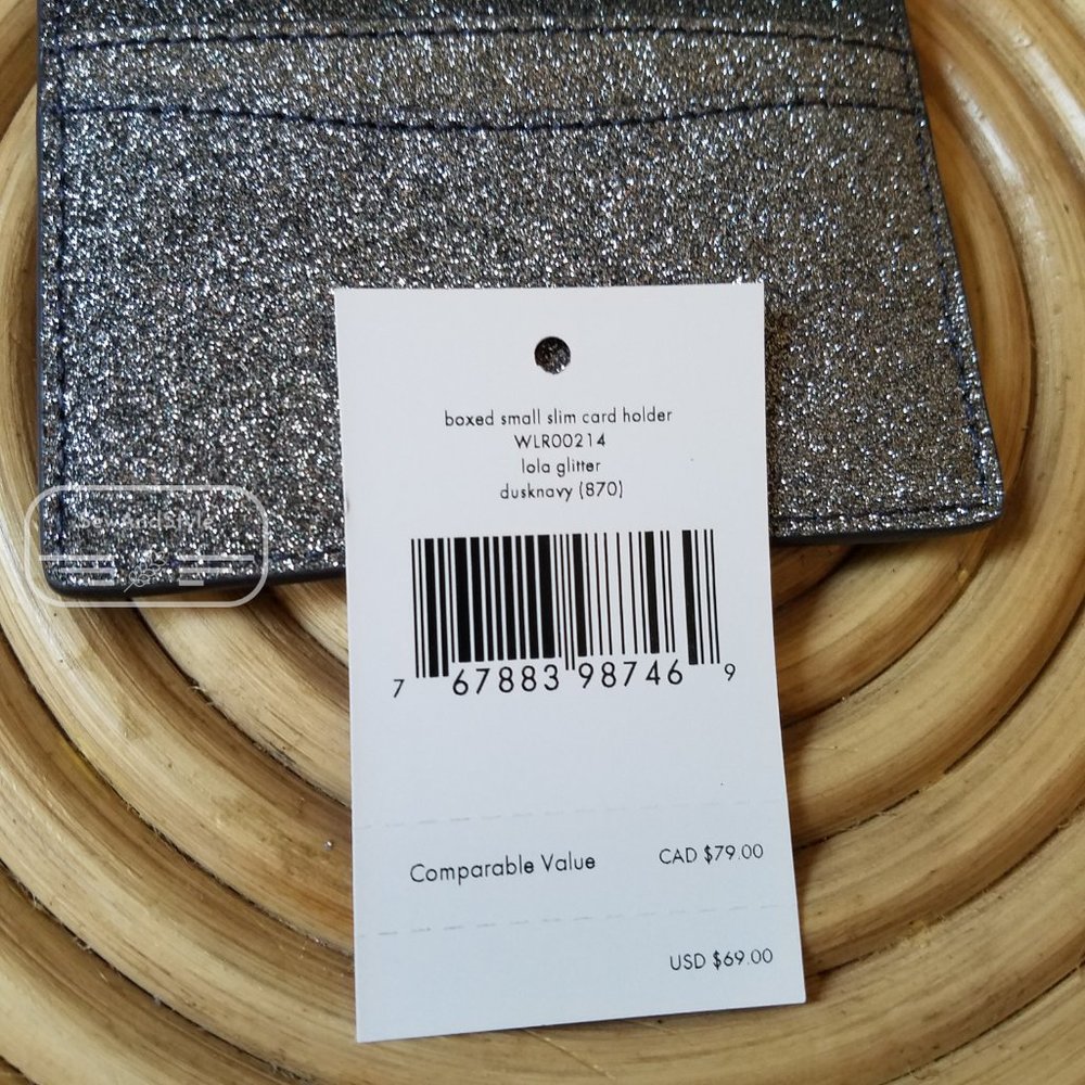 Kate Spade Boxed Small Slim Card Holder Dusk Navy - Picture 11 of 15